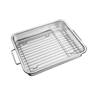 Assadeira Tramontina Service em Aço Inox com Grelha 39 x 33 cm 6,4 L