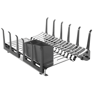 Escorredor de Louça Tramontina em Aço Inox com Secador de Copos e Porta Talheres Grafite
