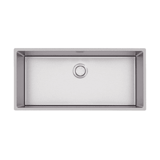 Cuba Tramontina Design Collection Quadrum 90 em Aço Inox com Acabamento Scotch Brite e Válvula de 4 1/2" com escape