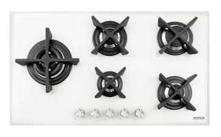 Cooktop a Gás Tramontina Design Collection Penta Glass Flat em Vidro Temperado e Trempes em Ferro Fundido com Acendimento Automático 5 Queimadores