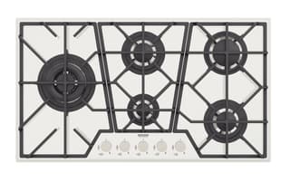 Cooktop a Gás Tramontina Design Collection Penta Glass Full 5 GG W 90 em Vidro Temperado e Trempes em Ferro Fundido