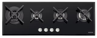 Cooktop a Gás Tramontina Design Collection Slim Glass Flat em Vidro Temperado e Trempes em Ferro Fundido com Acendimento Automático 4 Queimadores