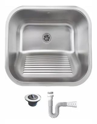 Tanque Küche Prime 40x40 cm Acetinado Inox Com Válvula e Sifão