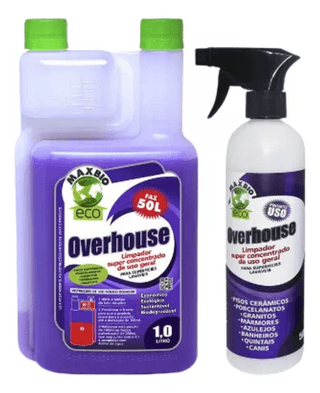 Overhouse ECO Limpador de Uso Geral e 1 frasco Aplicador Pulverizador Maxbio 1 Litro