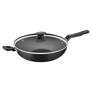 Wok Tramontina Loreto em Alumínio com Revestimento Interno Antiaderente Starflon Max com Tampa de Vidro 28 cm 3,3 L