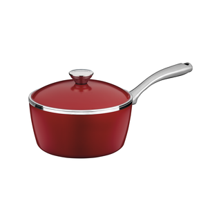 Panela Tramontina Lyon em Alumínio Forjado com Revestimento Interno Antiaderente Starflon e Externo de Silicone Vermelho com Tampa 20 cm 2,8 L