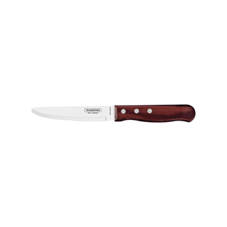 Faca para Churrasco Jumbo Tramontina com Lâmina em Aço Inox  e Cabo em Madeira Tratada Polywood Vermelho 5"