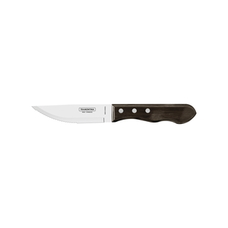 Faca para Churrasco Jumbo Tramontina com Lâmina em Aço Inox e Cabo de Madeira Tratada Polywood Castanho 5"