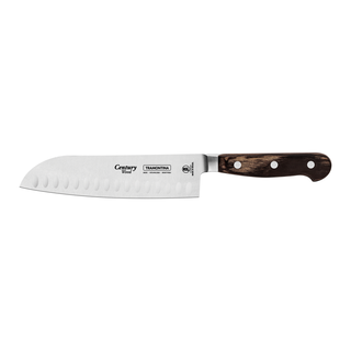 Faca Santoku Tramontina Century Wood com Lâmina em Aço Inox e Cabo de Madeira Tratada Castanho 7"