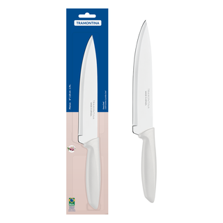 Faca Chef Tramontina Plenus com Lâmina em Aço Inox e Cabo de Polipropileno Off White 8"