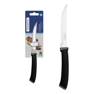 Faca para Churrasco Tramontina Felice com Lâmina em Aço Inox com Fio Liso e Cabo de Polipropileno Preto 5"