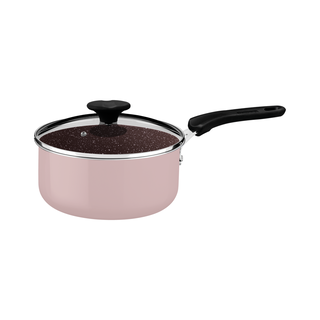 Panela Tramontina Tunis em Alumínio com Revestimento Interno Cerâmico e Externo Siliconado em Rosa Trufado 18 cm 2 L