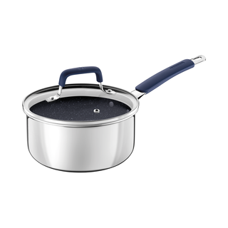 Panela Tramontina Romagna em Aço Inox e Alumínio com Revestimento Interno Cerâmico Black Stone 18 cm 2,25 L