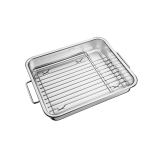 Assadeira Tramontina Service em Aço Inox com Grelha 34 x 28 cm 4,6 L