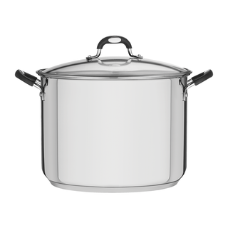 Caldeirão Tramontina Astro Silicone em Aço Inox com Fundo Triplo com Tampa de Vidro 30 cm 15,2 L