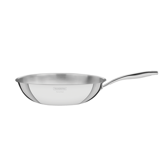 Wok Tramontina Grano em Aço Inox Corpo Triplo com Cabo 28 cm 3,4 L