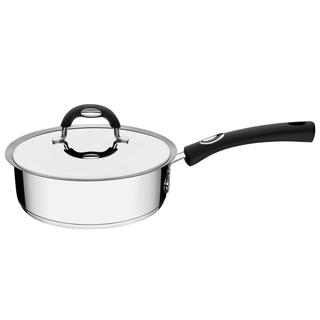 Frigideira Tramontina Duo Silicone em Aço Inox Fundo Triplo com Tampa e Cabo de Silicone 24 cm 3,3 L