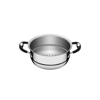 Cozi-Vapore Tramontina Duo Silicone em Aço Inox com Alças em Silicone 20 cm 3,1 L