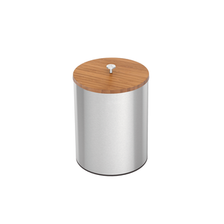 Lixeira Inox Tramontina Útil com Tampa de Bambu e Acabamento Acetinado 5 L