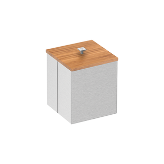 Lixeira Inox Luz com Tampa de Bambu Tramontina com Acabamento Acetinado  4,5 L