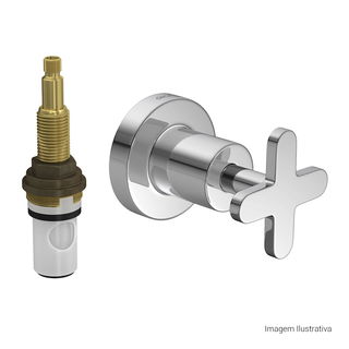 Acabamento para Registro de Pressão Deca 1/2" e 3/4" com Mecanismo 1/2 Volta | Disco - Cromado