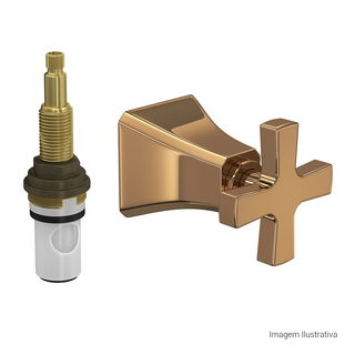 Acabamento para Registro de Pressão Deca 1/2" e 3/4" com Mecanismo 1/2 Volta | Deca Wish - Red Gold