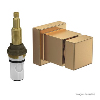 Acabamento para Registro de Pressão Deca 1/2" e 3/4" com Mecanismo 1/2 Volta | Cubo - Gold Matte