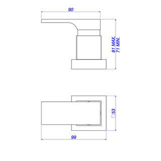 Acabamento para Registro de Pressão Deca 1/2" e 3/4" com Mecanismo 1/2 Volta | Unic - Gold Matte