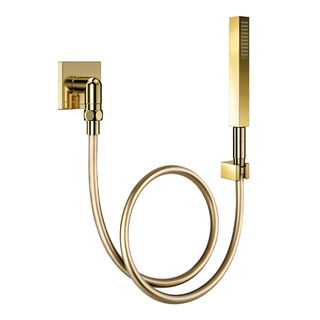 Ducha manual com joelho 90º de parede para lavatório Square ouro poilido