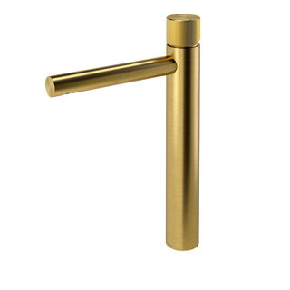 Monocomando bica alta de mesa para lavatório Mix&Match ouro escovado