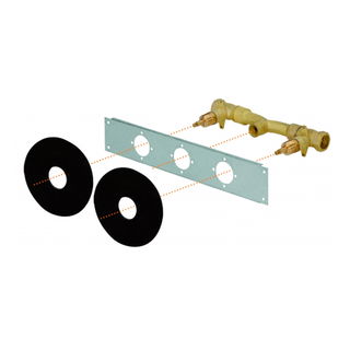 Kit misturador ducha higiênica e banheiro de parede roscável 1/2" x 1/2" com travessa de 60 cm