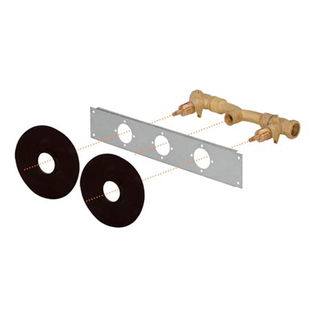 Kit misturador ducha higiênica e banheiro de parede roscável 3/4"x1/2" com travessa de 40 cm