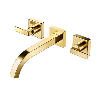 Misturador de parede para lavatório DocolStillo ouro polido