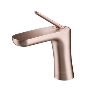 Monocomando bica baixa de mesa para lavatório DocolKaila cobre escovado