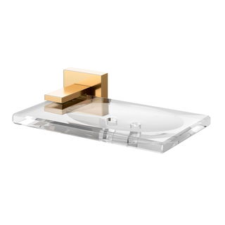 Saboneteira de parede Square ouro polido