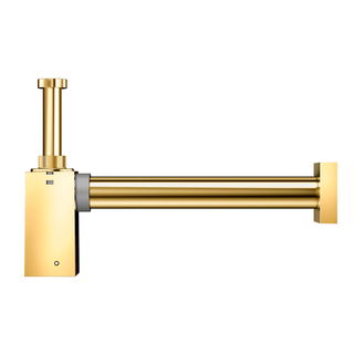 Sifão de parede para lavatório Square ouro polido