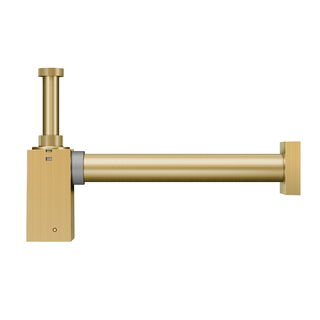 Sifão de parede para lavatório Square ouro escovado