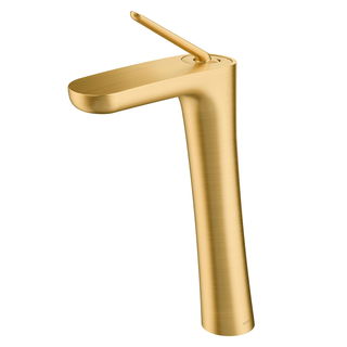 Torneira bica alta de mesa para lavatório DocolKaila ouro escovado