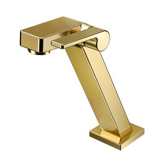 Torneira bica baixa de mesa para lavatório DocolStillo ouro polido