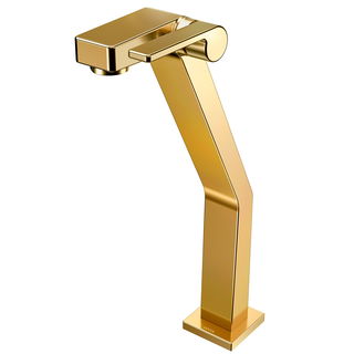 Torneira bica alta de mesa para lavatório DocolStillo ouro polido