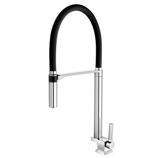 Torneira bica alta de mesa para cozinha Doc cromado/preto