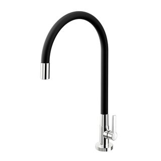Torneira bica alta de mesa para cozinha Galiflex cromado/preta
