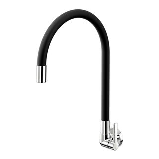 Torneira bica alta de parede para cozinha Galiflex cromado/preta