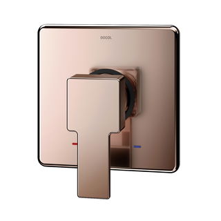 Acabamento monocomando para chuveiro e ducha higiênica base DE Edge cobre polido
