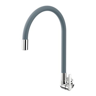 Torneira bica alta de parede para cozinha Galiflex cromado/cinza