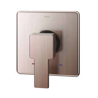 Acabamento monocomando para chuveiro e ducha higiênica base DE Edge cobre escovado
