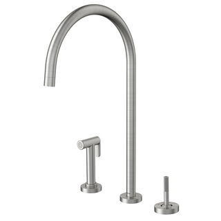 Monocomando Joystick com ducha lateral de mesa para cozinha Mix&Match Inox escovado