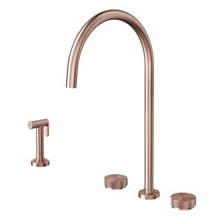 Misturador com ducha lateral de mesa para cozinha Mix&Match Cobre escovado