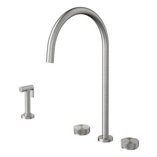 Misturador para cozinha de mesa com ducha lateral Mix&Match Inox escovado