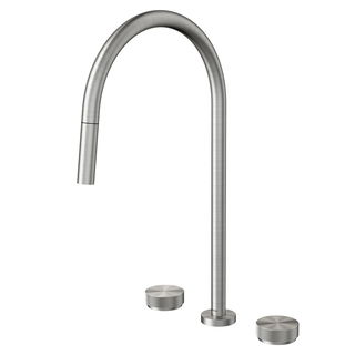 Misturador com ducha retrátil de mesa para cozinha Mix&Match Inox escovado